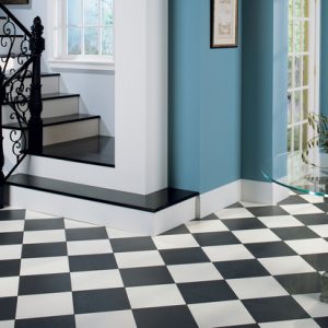 American Olean Black and White tile flooring