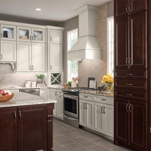 Timberlake Cabinetry Style: Charleston Collection, Modern Transitional Doors, Material: Cherry Java Painted: Harbor